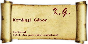 Korányi Gábor névjegykártya