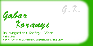 gabor koranyi business card